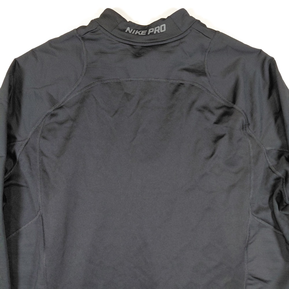 Nike Pro Hyperwarm Mens XXL Black 1/4 Zip Fitted Training Top Mock Neck Pullover - Picture 9 of 15